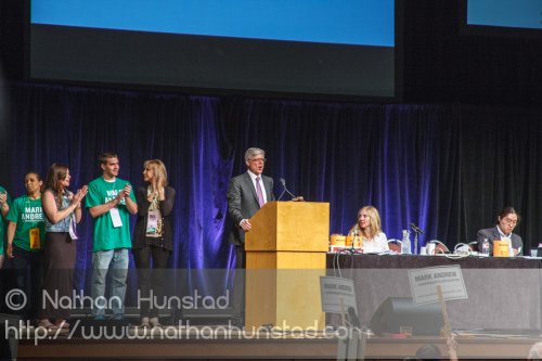 Mayoral candidate Mark Andrew at the 2013 Minneapolis DFL Conven